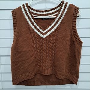 Brown sweater vest